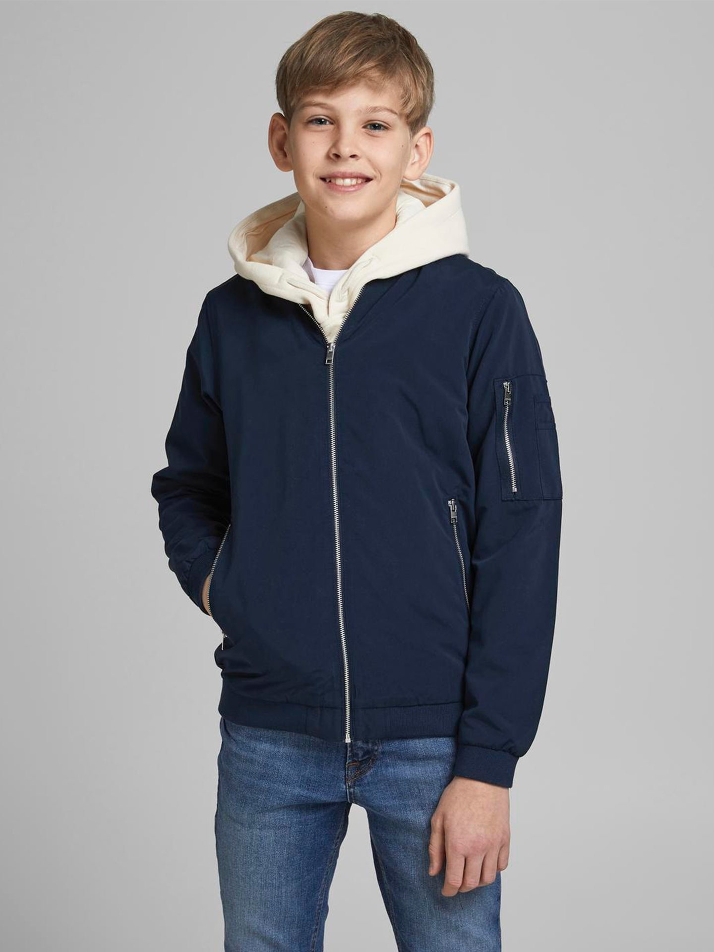 Jack and Jones Junior Rush Bomber Junior Navy Blazer