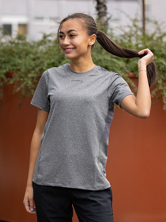 Craft Adv Essence Short Sleeve Tee Dark Grey Melange