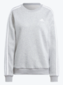 adidas 3-Stripes Fleece Crew Melange Grey / White