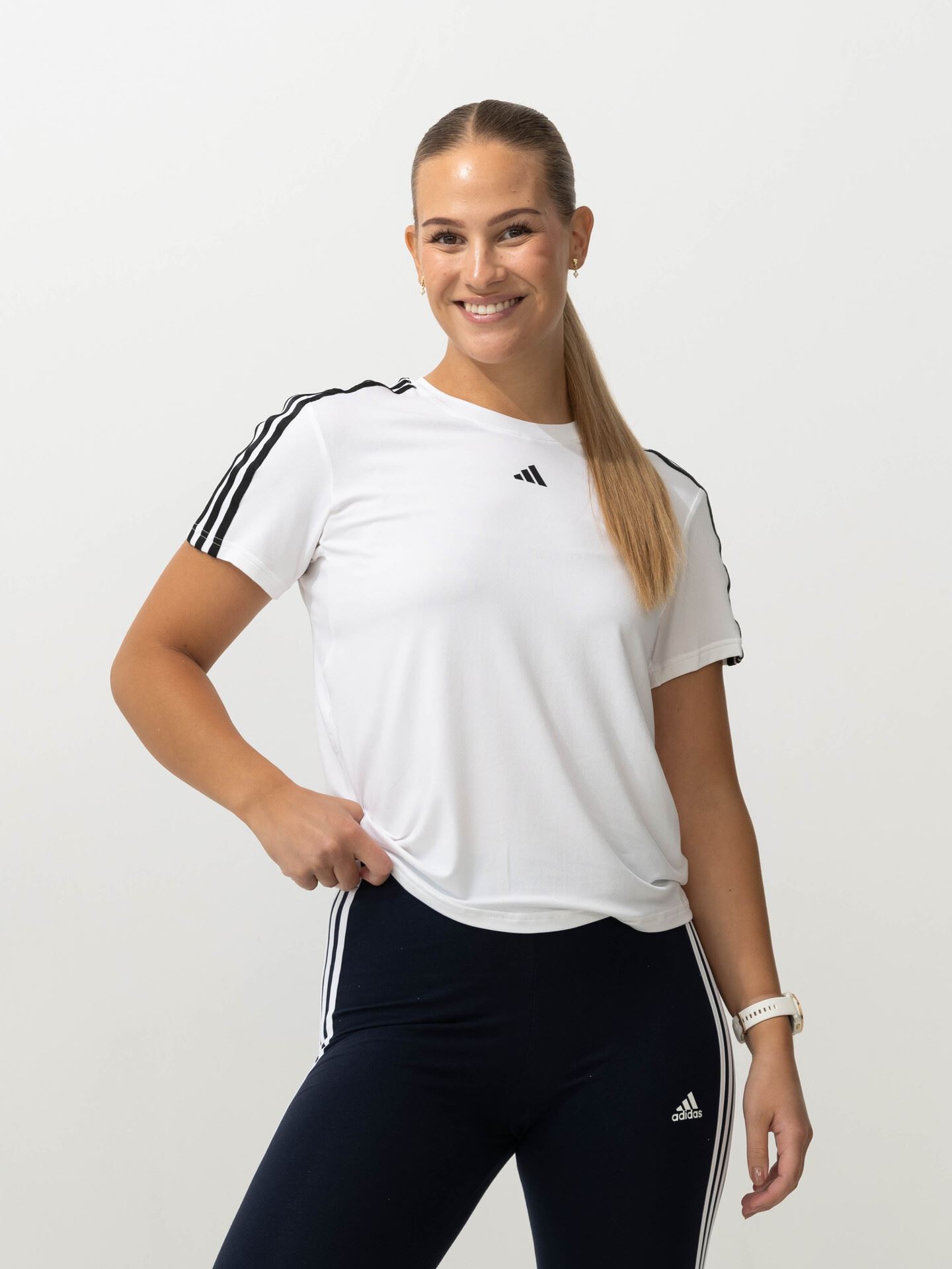 adidas Training Essential 3-Stripes Tee White