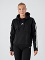adidas 3-Stripes Fleece Hoodie Black / White