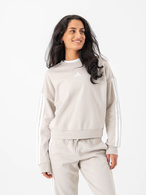 adidas 3-Stripes Fleece Sweater Beige