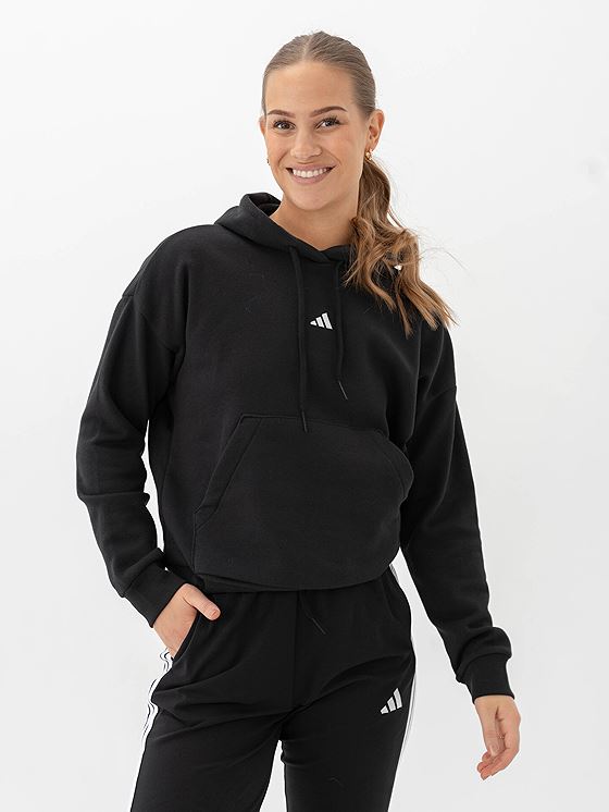 adidas Small Logo Feel Cozy Hoodie Black
