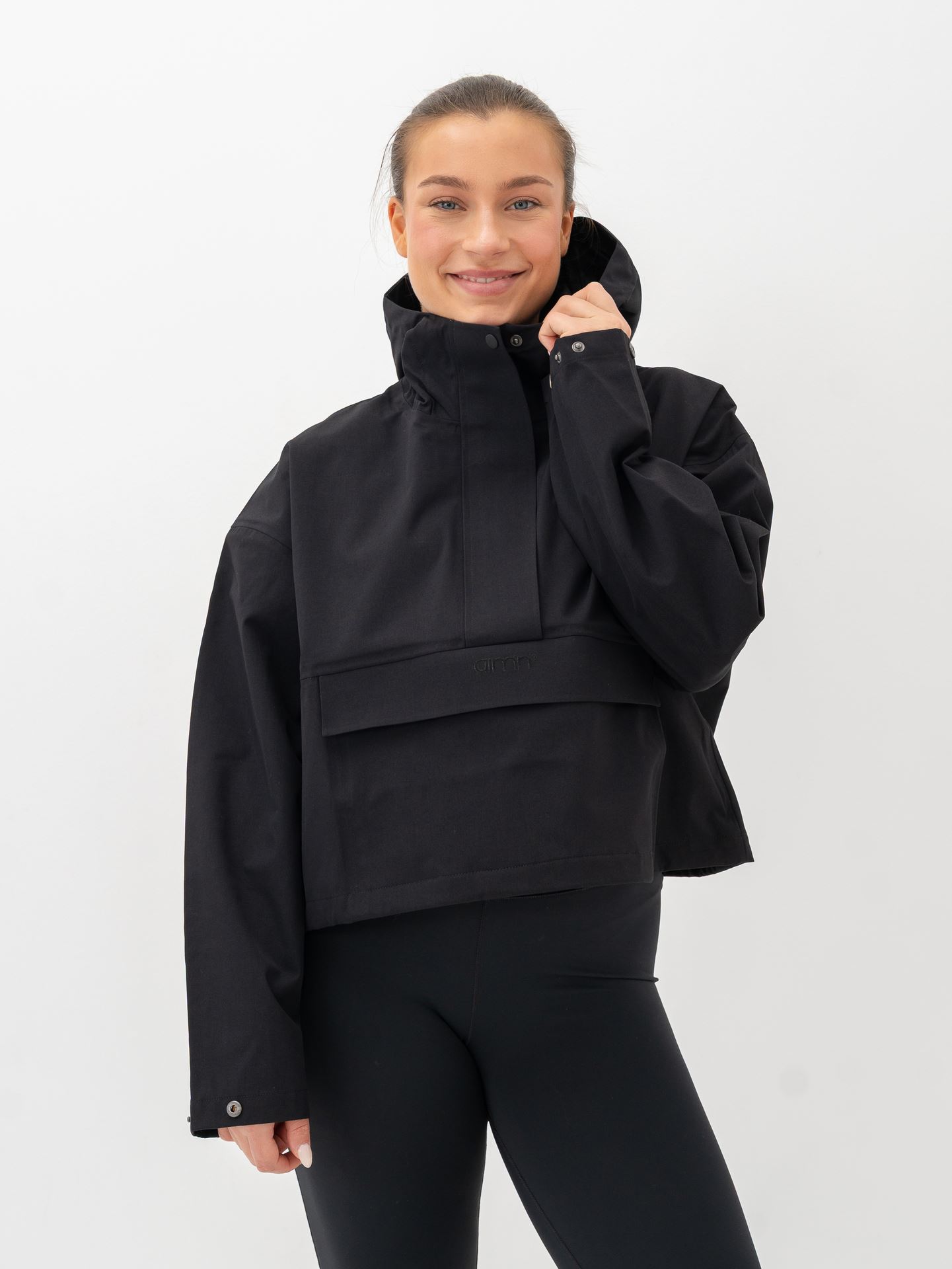 Aim'n Cropped Waterproof Anorak Black