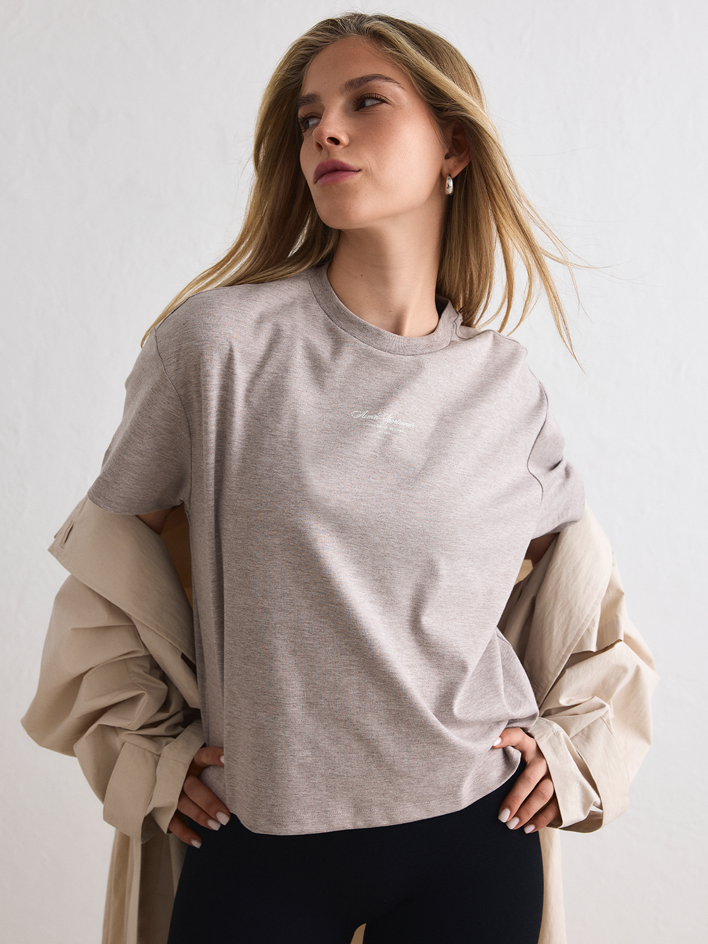 Aim'n Script Boxy T-Shirt Espresso Melange