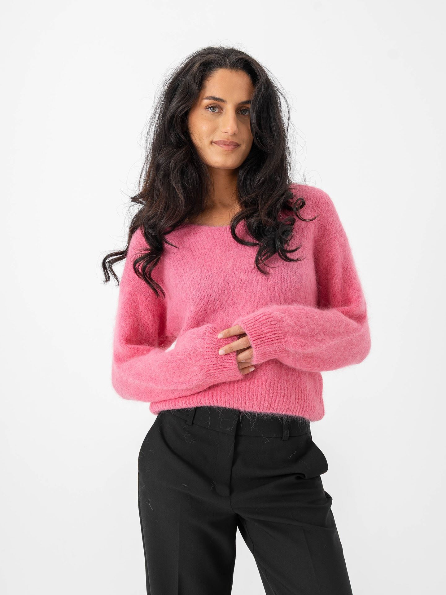 American Dreams Milana Long Sleeve Alpaca Pullover Pink