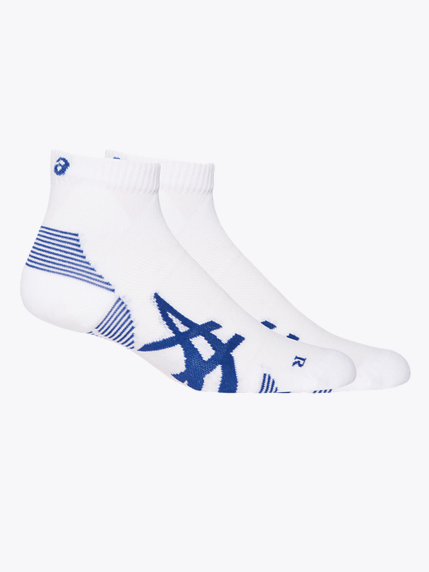 ASICS 2PPK Cushion Run Quarter Sock Brilliant White / asics Blue
