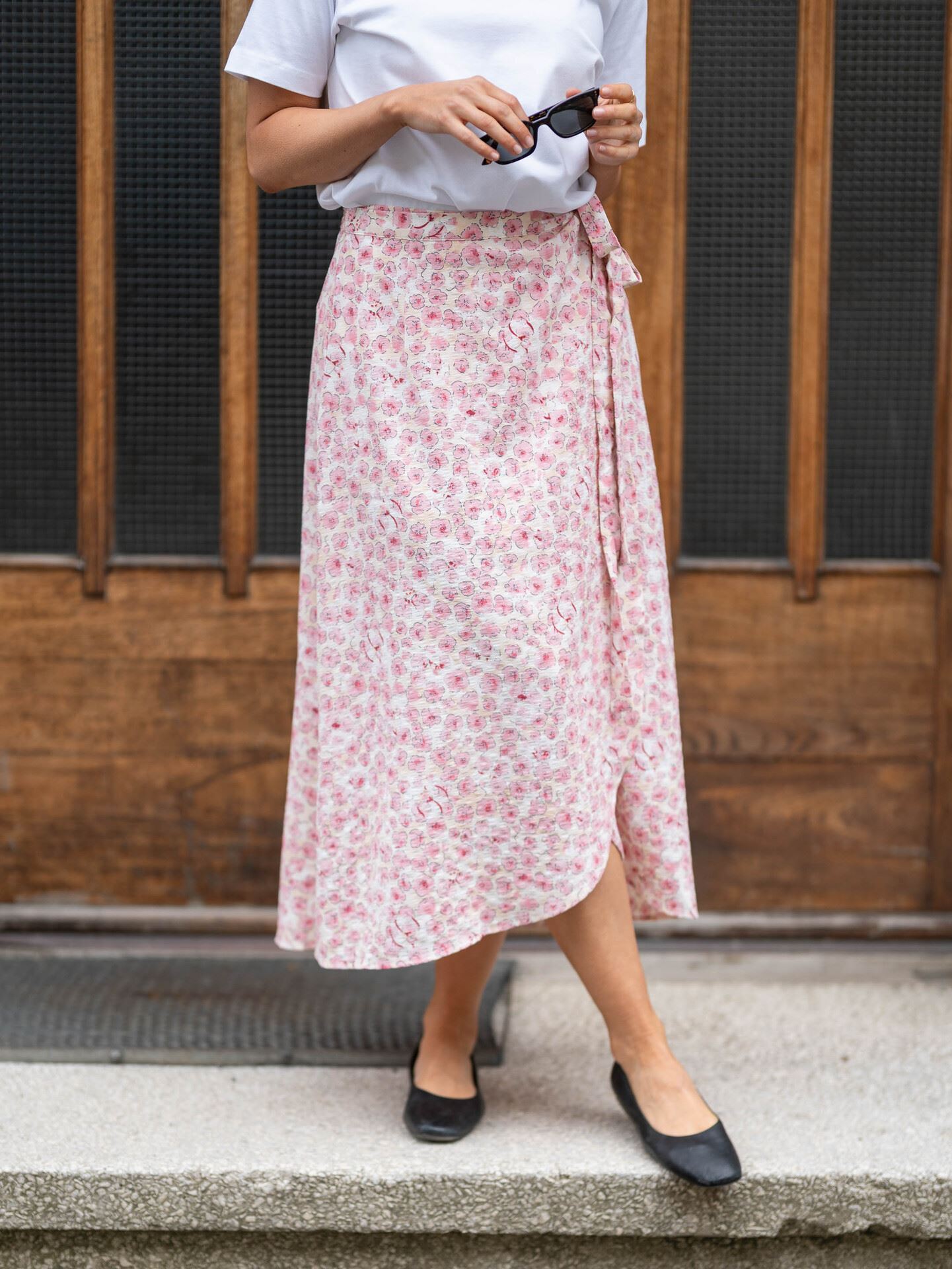 A-View Peony Wrap Skirt Rose/Pink