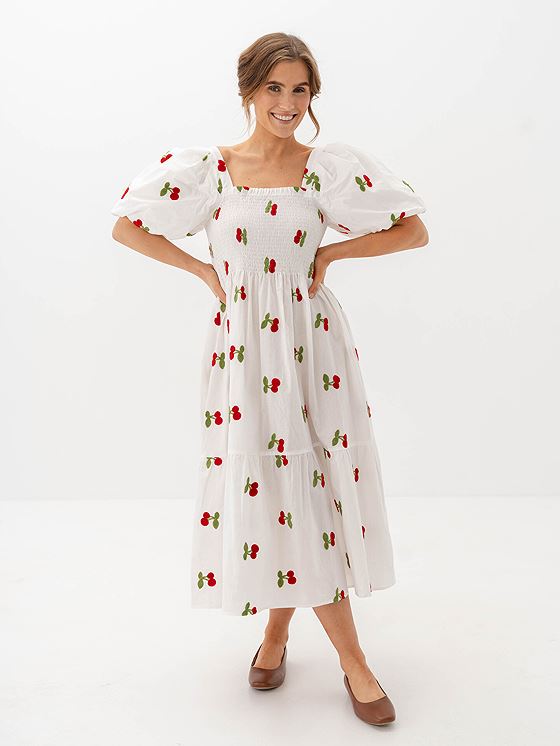 A-View Cheri Fruit Dress White/Red