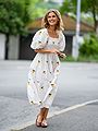 A-View Cheri Fruit Dress White/Yellow