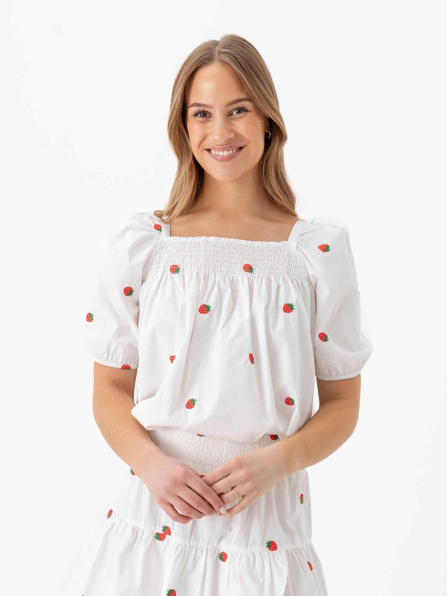 A-View Winnie Blouse White/Red