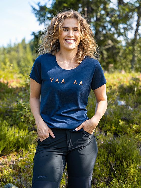 Bergans Vaagaa Explore Merino Tee Women NavyBlue