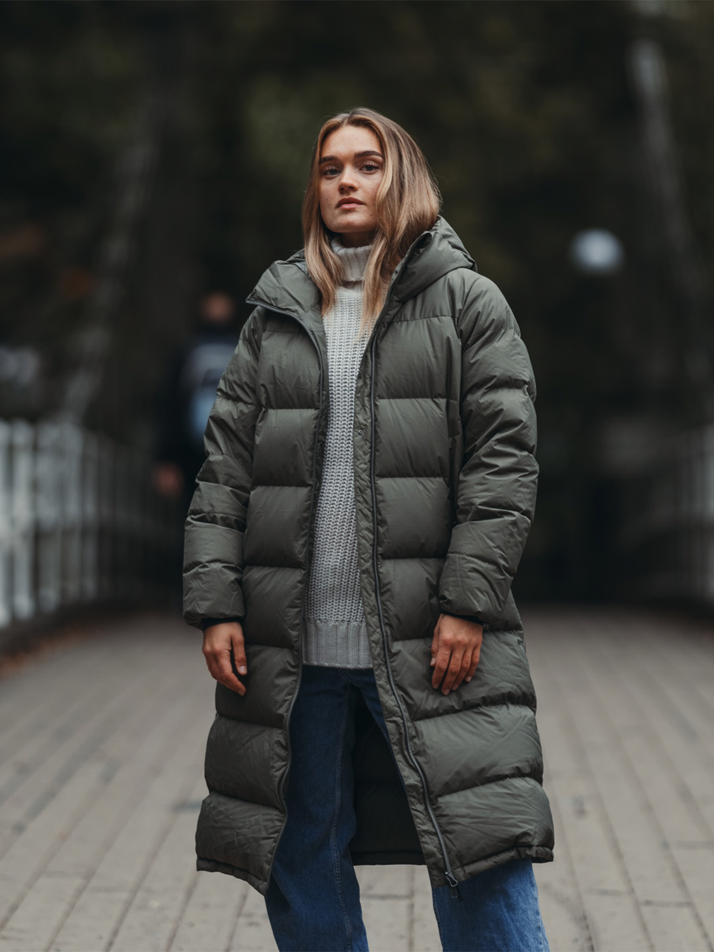 Bergans Urban Down Long Coat Women Green mud