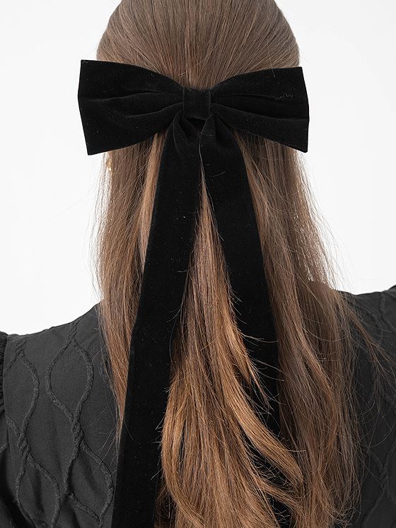 Becksöndergaard Velvet Bow Hair Clip Black