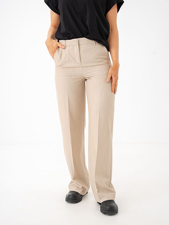 B.YOUNG Danta Wide Leg Pants 2 Humus Melange