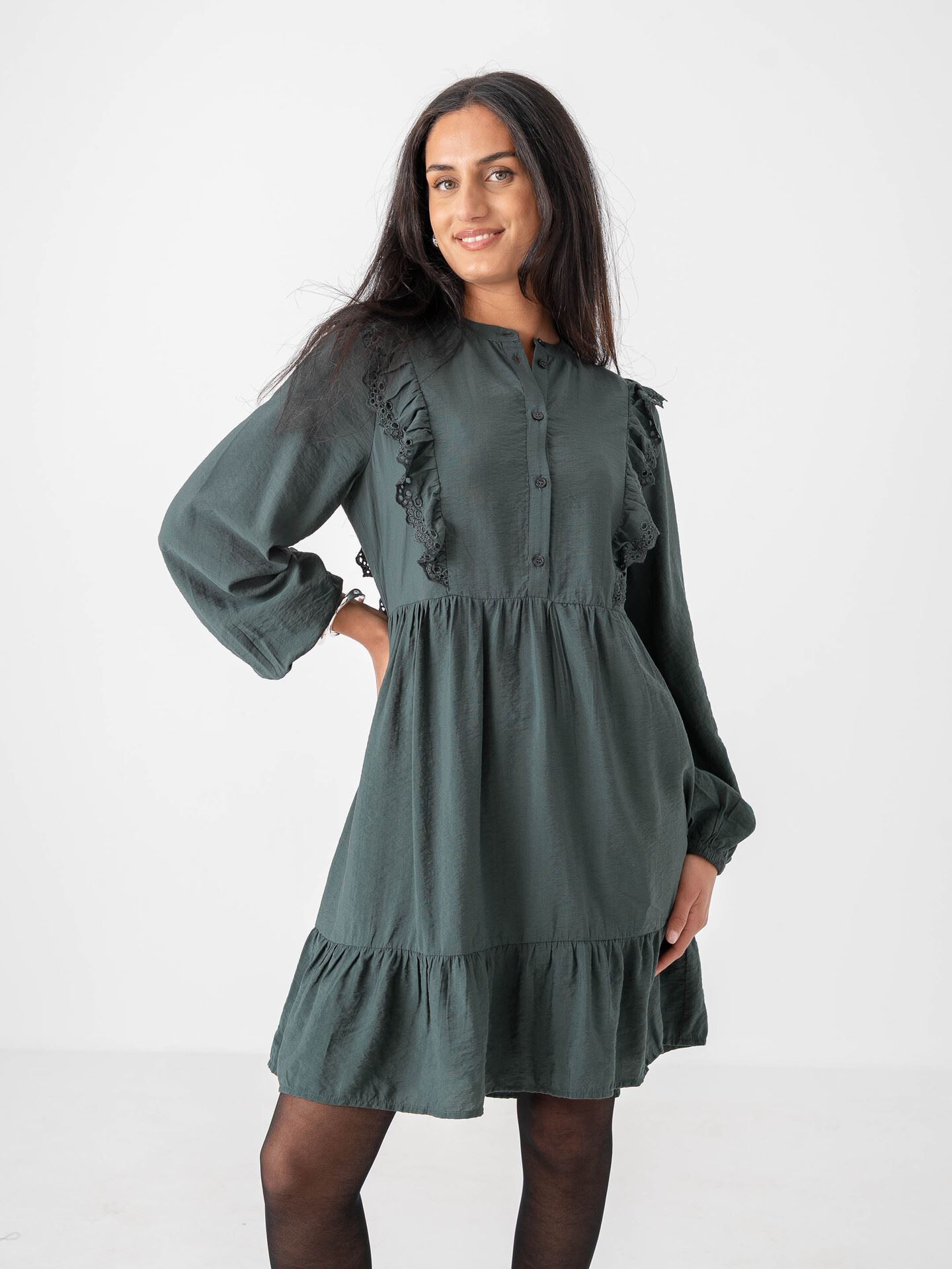 B.YOUNG Janva Frill Short Dress Green Gables