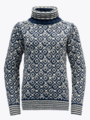 Devold Svalbard Sweater High Neck Blå