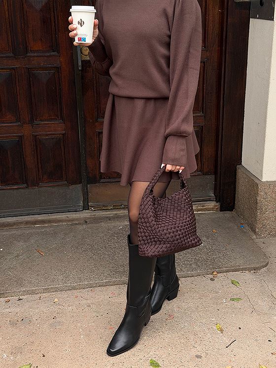 DAY ET Day Braiding Handbag Chocolate Plum / Red