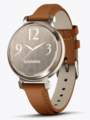 Garmin Lily 2 Classic Tan / Cream Gold med gulbrun skinnrem