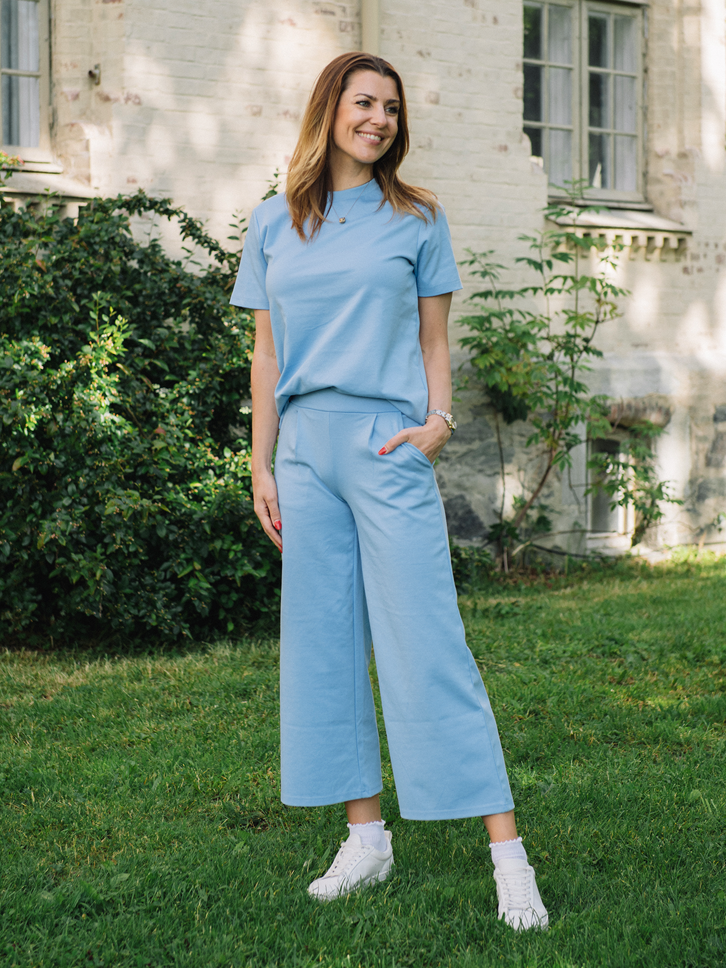 Ichi Kate Wide Pant Della Robbia Blue