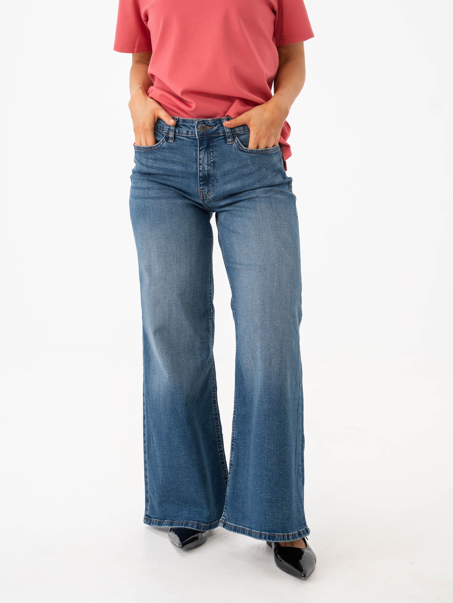 Ichi Twiggy Wide Medium Blue Denim