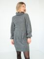 Ichi Jordan Relaxed Rollneck Dress Dark Grey Melange