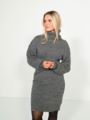 Ichi Jordan Relaxed Rollneck Dress Dark Grey Melange