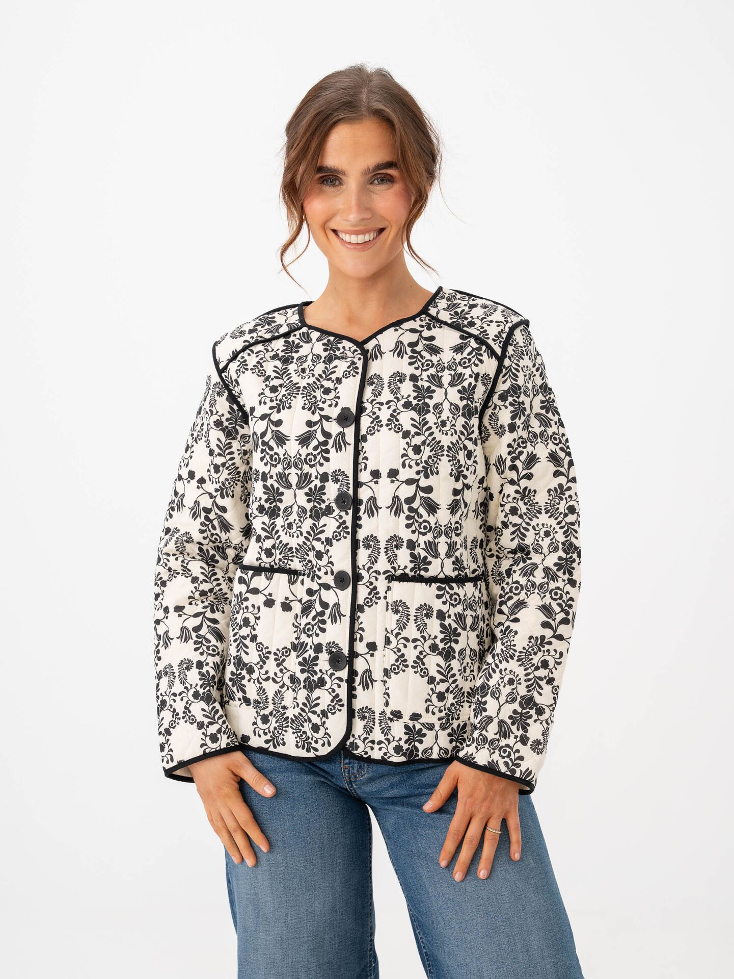 Ichi Gizaro Jacket Almond Milk Flower