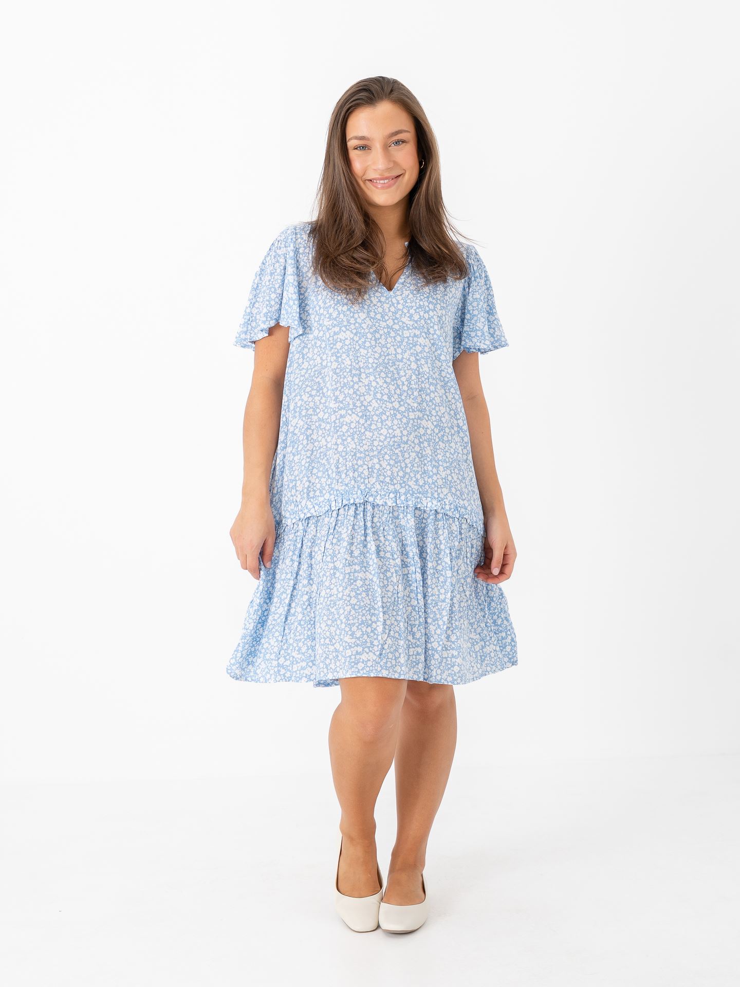 Ichi Marrakech Aop Dress 18 Della Robbia Blue Flower Aop