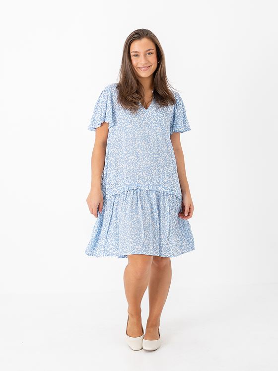 Ichi Marrakech Aop Dress 18 Della Robbia Blue Flower Aop