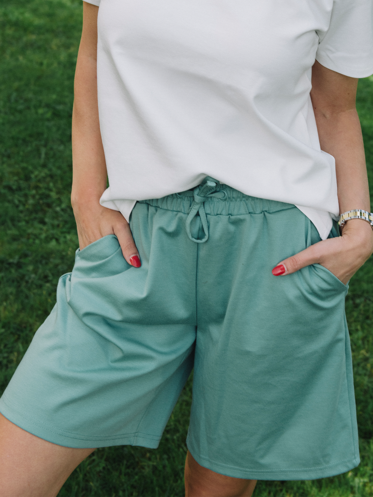 Ichi Kate Shorts Beryl Green