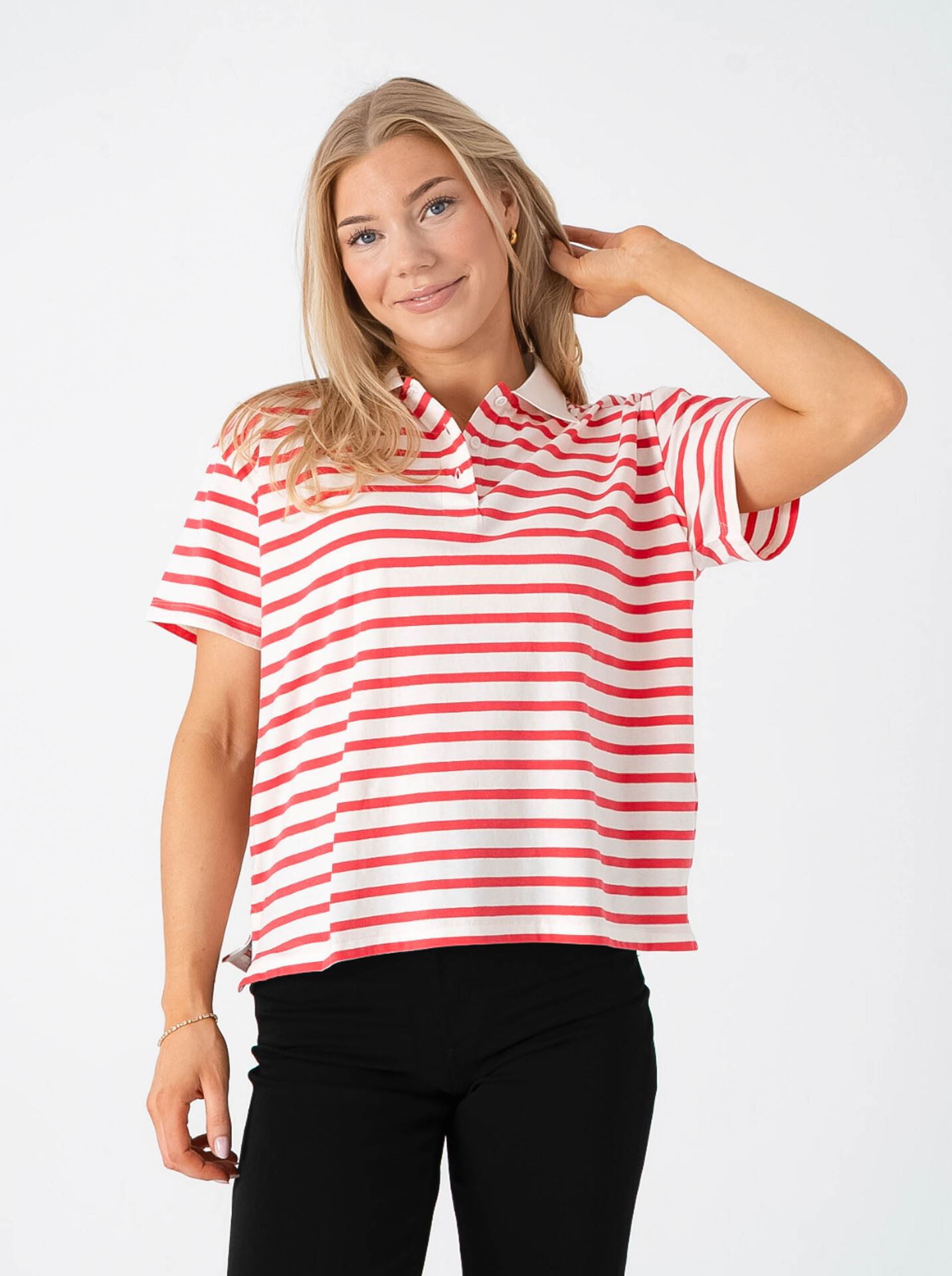 Ichi Mira Polo Short Sleeve Rød