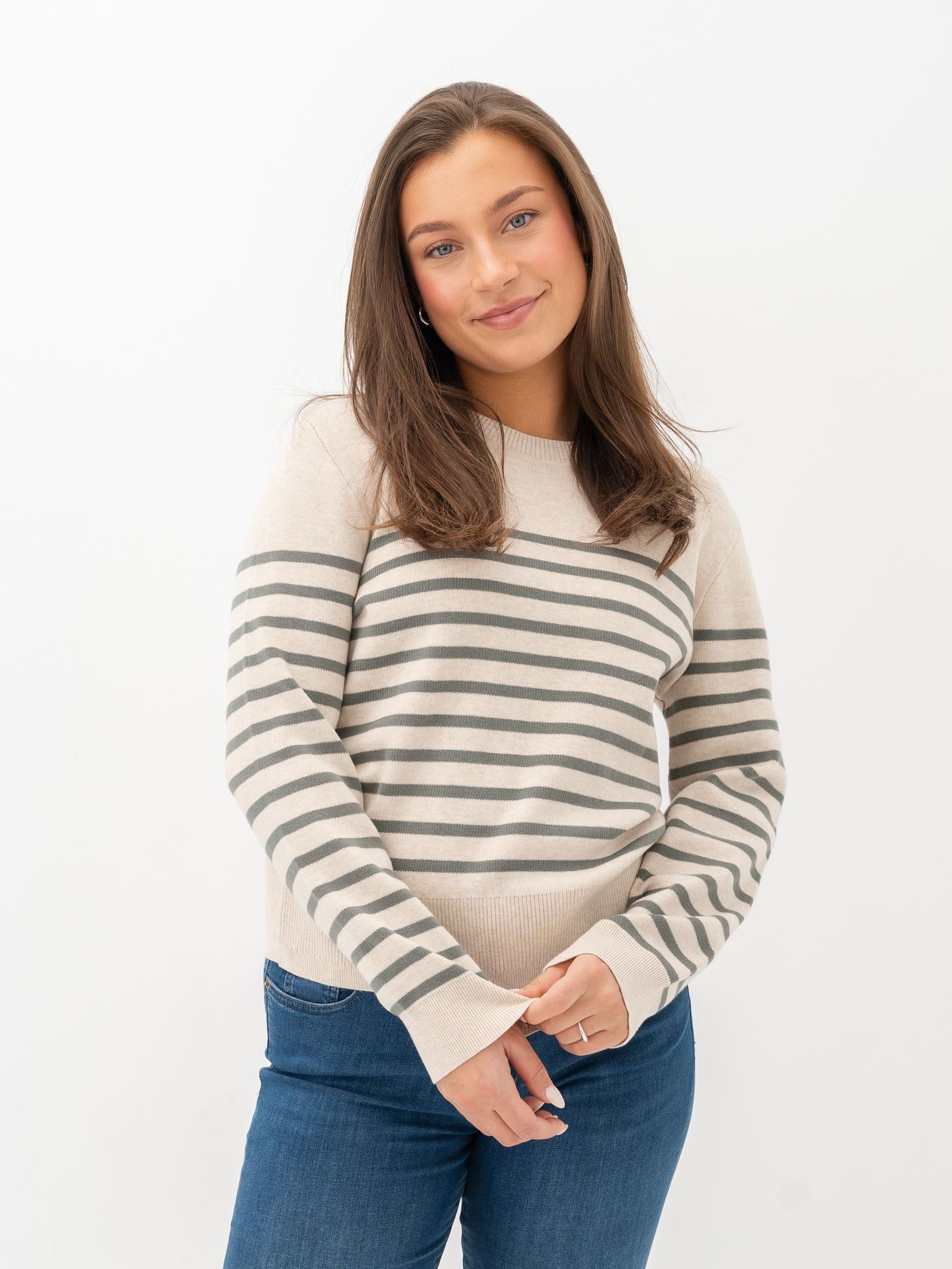 InWear Wallis O-Neck Pullover Agave Stripe