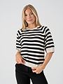 InWear Madie Tee Black / Whisper White Stripe
