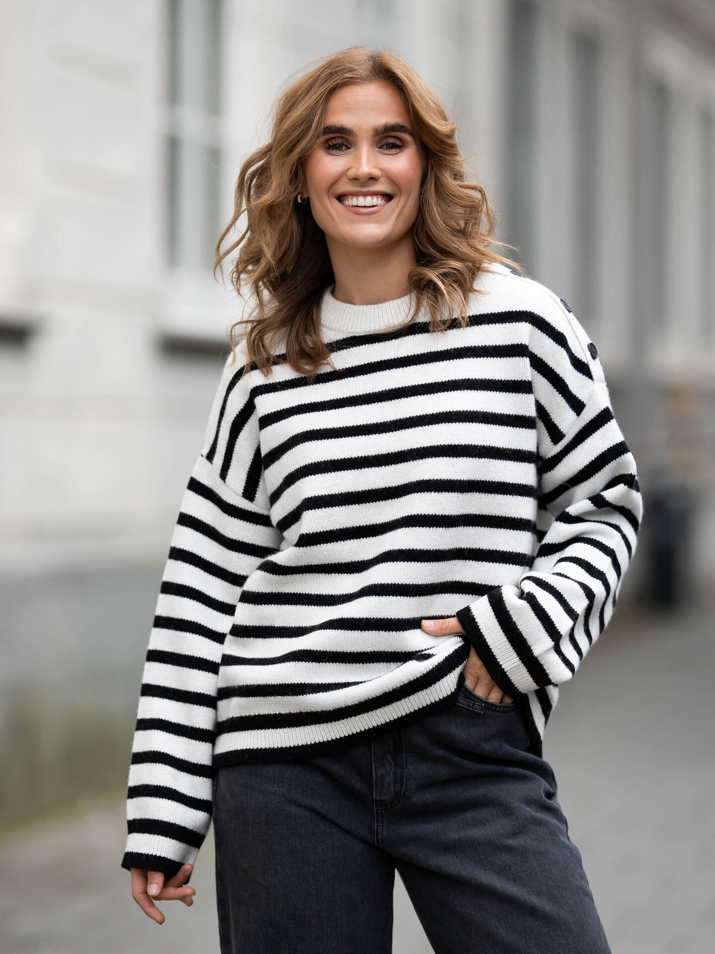 MSCH Copenhagen Carina Pullover Egret / Black