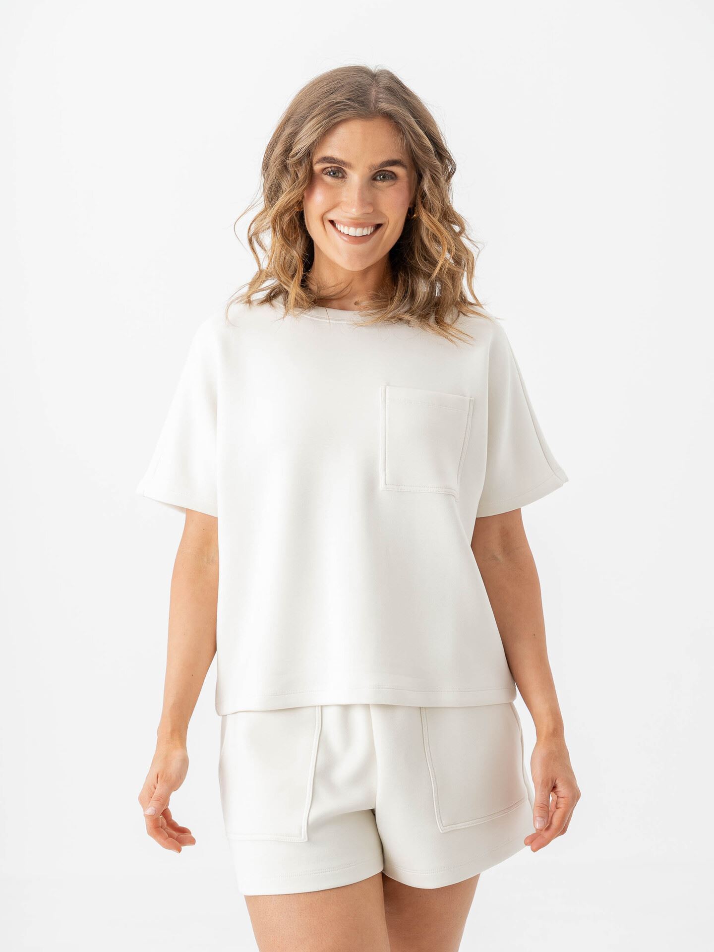 MSCH Copenhagen Harissa Ima Q Short Sleeve Sweatshirt Turtledove