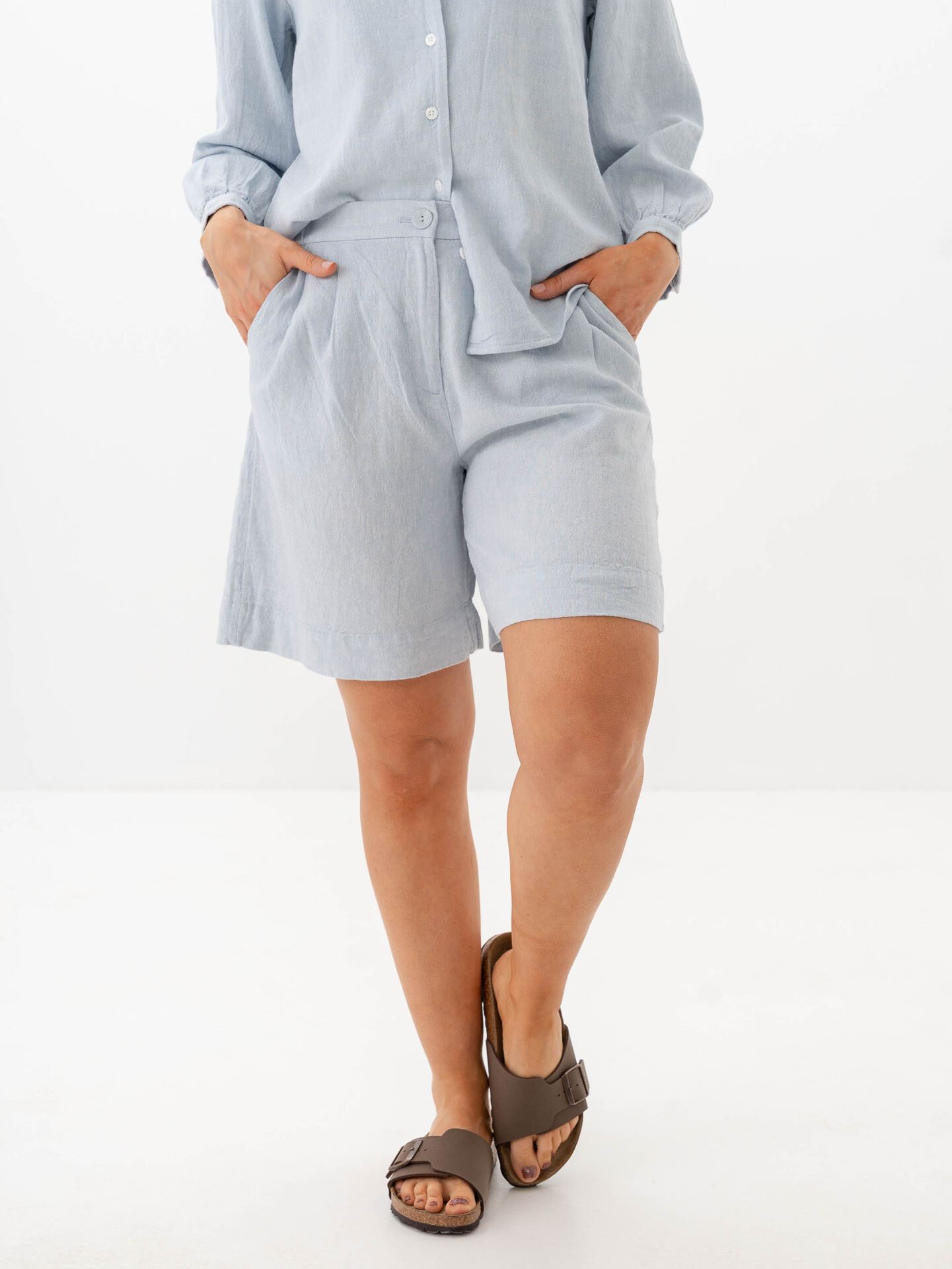 MSCH Copenhagen Pennie Ginia High Waist Shorts Skyway Melange