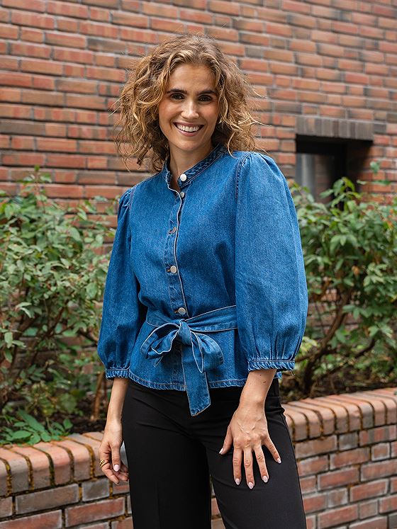 MSCH Copenhagen Rylan Elena 3/4 Shirt Mid Blue Wash