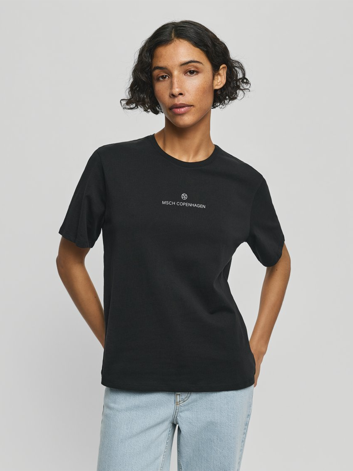 MSCH Copenhagen Theana Organic Icon Logo Tee Black / White