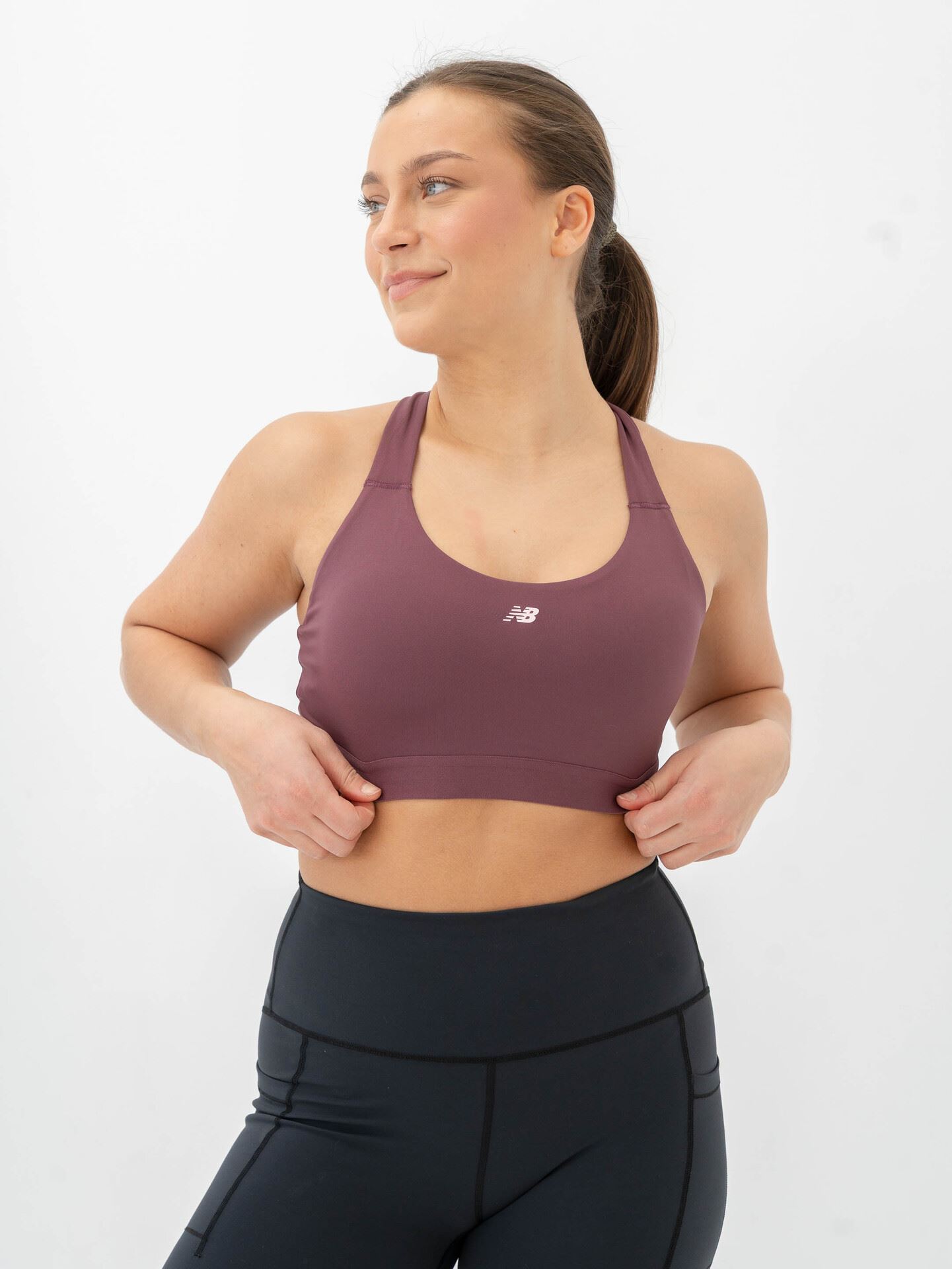 New Balance Essential Train Bra Faded Plum