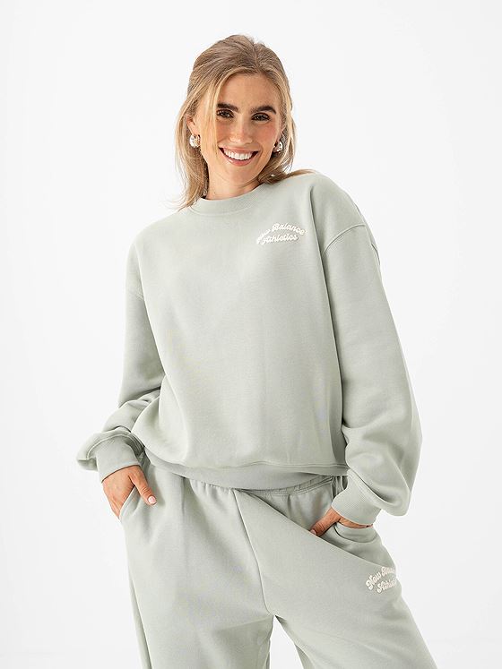 New Balance Linear Heritage Fleece Crew Grønn