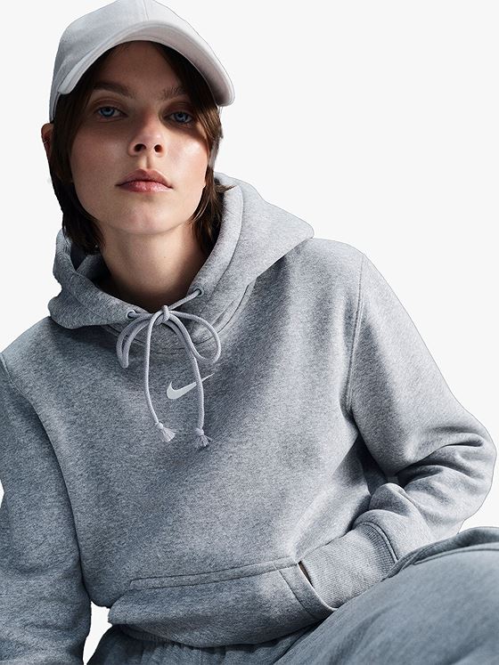 Nike Pheonix Fleece Standard Pullover Hoodie Grå