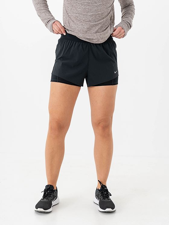 Nike Swift Dri-Fit Mid-Rise 2in1 Shorts Black / Reflective Silver