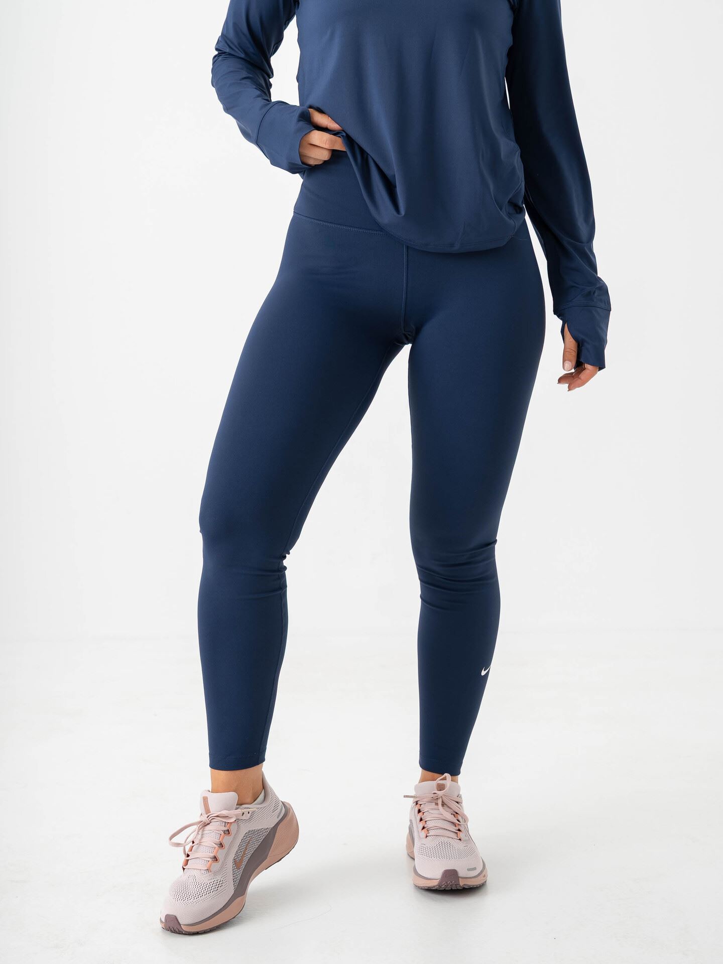 Nike One Dri-Fit High-Rise Tights Midnight Navy / White