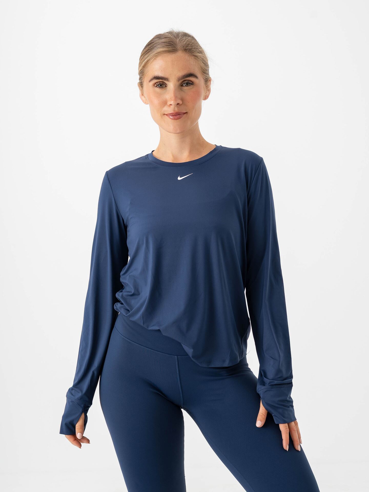 Nike One Classic Dri-Fit Long Sleeve Midnight Navy / White