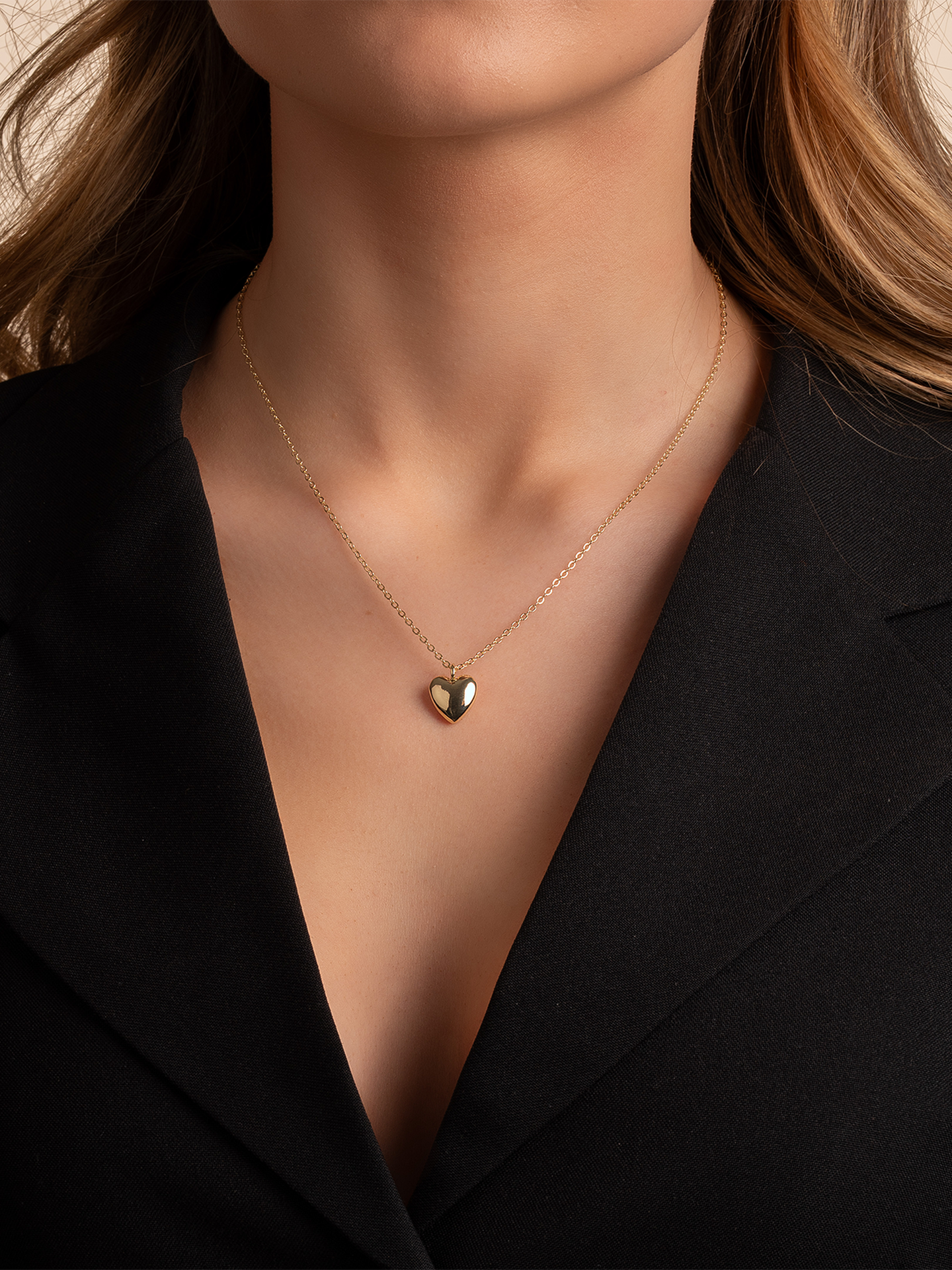 Snö Of Sweden Lovely Heart Pendant Neck 42cm Gold