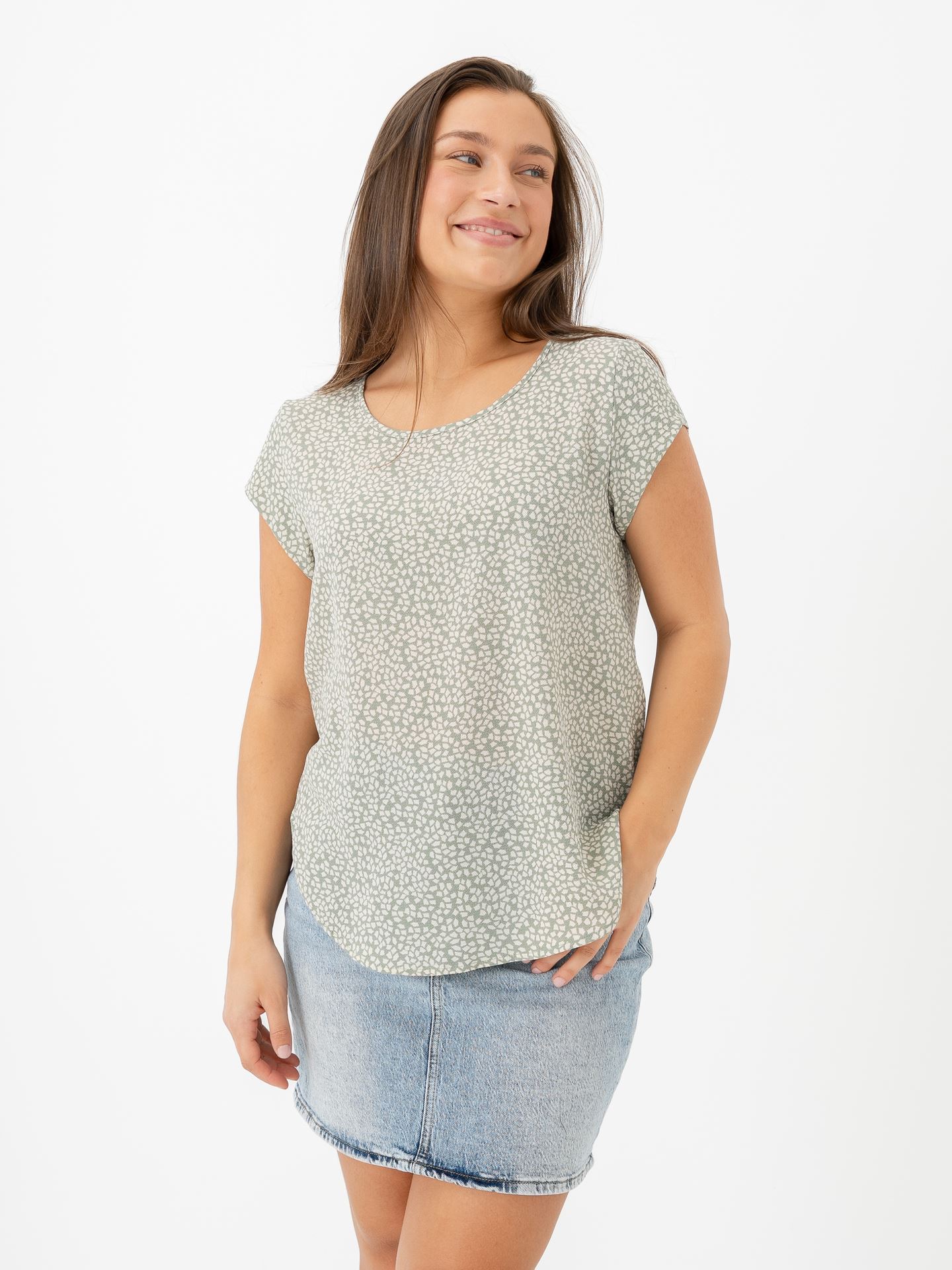 Only Vic Short Sleeve Top Lily Pad Marekka