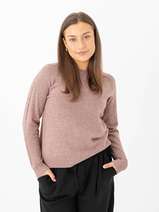 Only Lesly Kings Long Sleeve Pullover Knit Rose Brown W. Melange