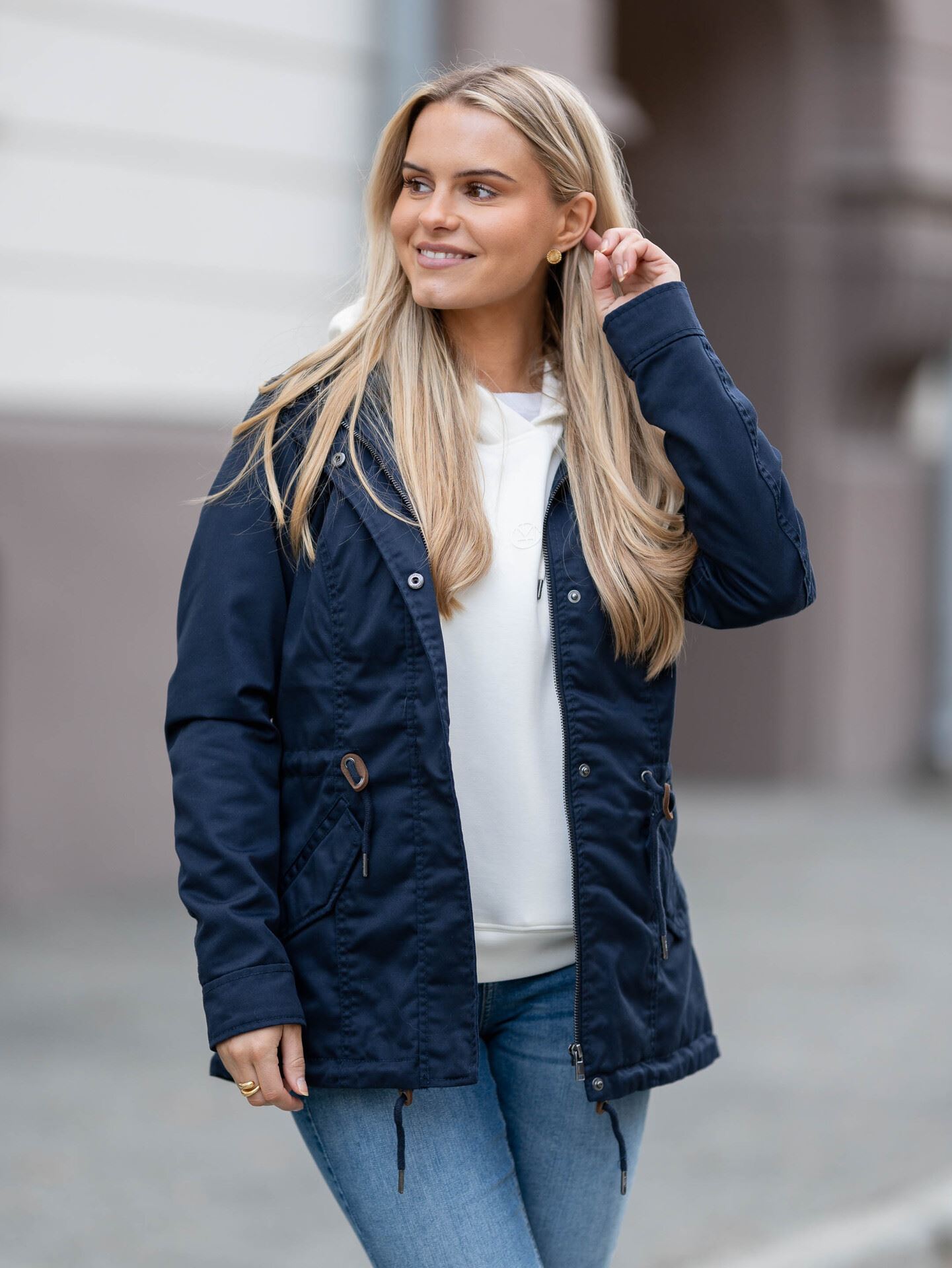 Only Lorca Canvas Parka Blue Graphite