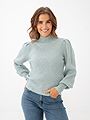 Only Katia Long Sleeve Highneck Pullover Knit Gray Mist
